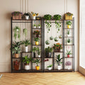 Rustic Plant Stand Shelf Rack with Hanging Rod for Indoor Outdoor Display - SuperSaverAU - view 5