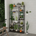 Rustic Plant Stand Shelf Rack with Hanging Rod for Indoor Outdoor Display - SuperSaverAU - view 6