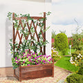 Elevated Wooden Planter Box 64x36.5x115cm with Trellis, Durable Firwood, Stylish Design - SuperSaverAU - view 1
