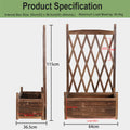 Elevated Wooden Planter Box 64x36.5x115cm with Trellis, Durable Firwood, Stylish Design - SuperSaverAU - view 2