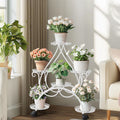Movable Metal Plant Stand Garden Cart 20x15x25 cm, 6 Tiers, Lockable Wheels - SuperSaverAU - view 1