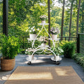 Movable Metal Plant Stand Garden Cart 20x15x25 cm, 6 Tiers, Lockable Wheels - SuperSaverAU - view 2