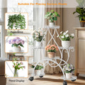Movable Metal Plant Stand Garden Cart 20x15x25 cm, 6 Tiers, Lockable Wheels - SuperSaverAU - view 5