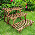 Pine Wood 3pcs Plant Stand Ladder, 20x15x25 cm, Versatile & Space-Saving Design - SuperSaverAU - view 2