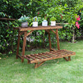 Pine Wood 3pcs Plant Stand Ladder, 20x15x25 cm, Versatile & Space-Saving Design - SuperSaverAU - view 4