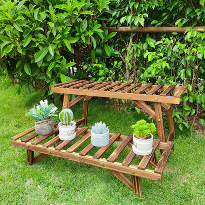 Pine Wood 3pcs Plant Stand Ladder Garden Flower Display