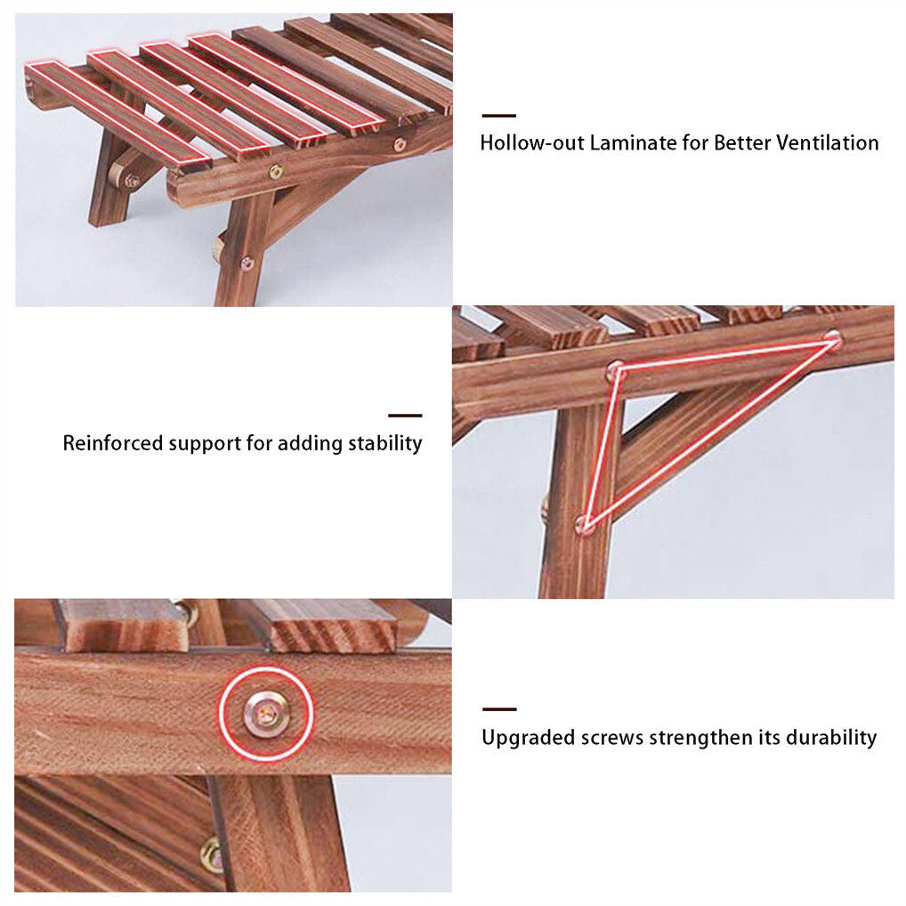 Pine Wood 3pcs Plant Stand Ladder, 20x15x25 cm, Versatile & Space-Saving Design - SuperSaverAU - view 8