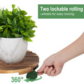 Wooden Plant Caddy Stand 2-Pack with 360° Rotating Casters - SuperSaverAU - view 3