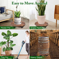 Wooden Plant Caddy Stand 2-Pack with 360° Rotating Casters - SuperSaverAU - view 6