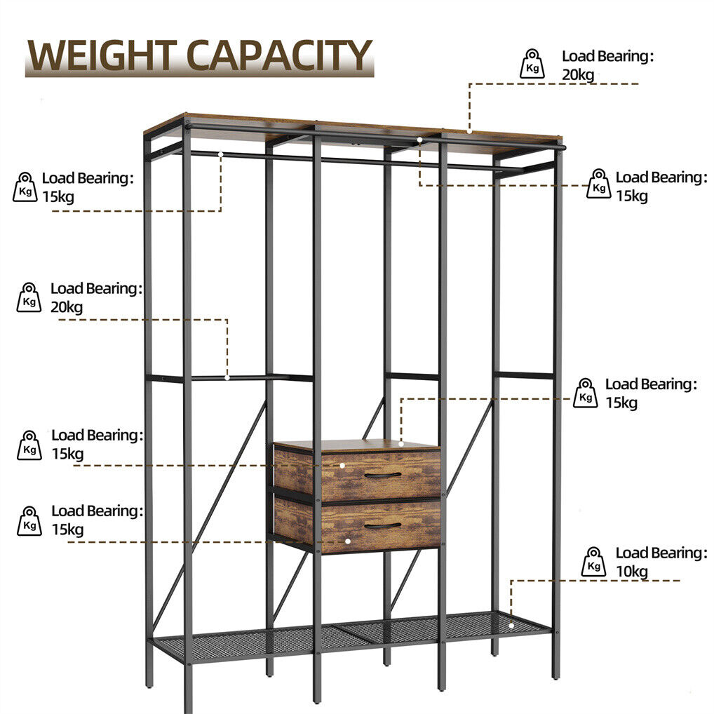 XXL Heavy Duty Wardrobe Closet - Dust-proof, Shelves & Drawers, 20x15x25 cm - SuperSaverAU - view 9