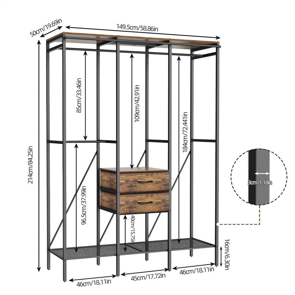 XXL Heavy Duty Wardrobe Closet - Dust-proof, Shelves & Drawers, 20x15x25 cm - SuperSaverAU - view 10