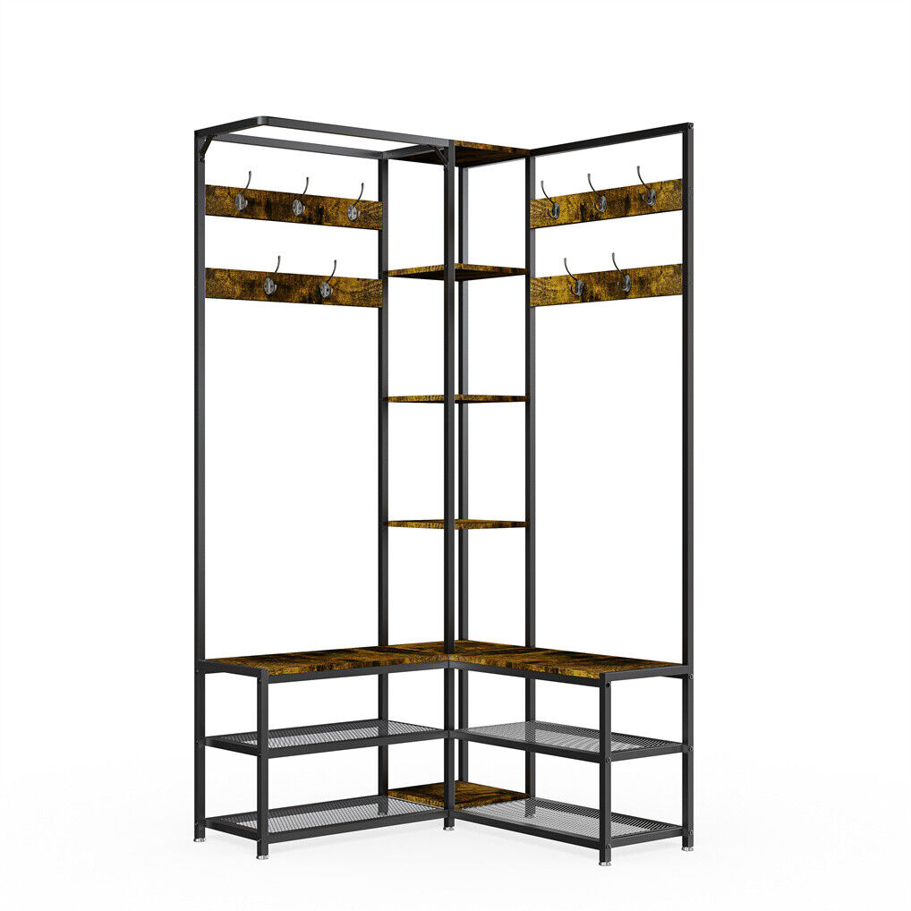 Corner Coat Stand with Shoe Bench Organizer - SuperSaverAU - view 9