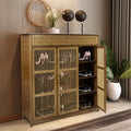 Wooden Shoe Rack XL 4 Tier 3 Doors Drawers Shelves Cabinet Organizer 20x15x25 cm - SuperSaverAU - view 3