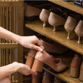Wooden Shoe Rack XL 4 Tier 3 Doors Drawers Shelves Cabinet Organizer 20x15x25 cm - SuperSaverAU - view 6