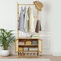 Bamboo Clothes Rack Coat Stand 168cm High Polish, Eco-Friendly, Space-Saving - SuperSaverAU - view 3