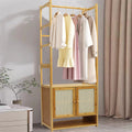 Bamboo Clothes Rack Coat Stand 168cm High Polish, Eco-Friendly, Space-Saving - SuperSaverAU - view 6