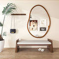 Large Art Deco Asymmetrical Wall Mirror 74.3x110cm - Solid Beech Wood, Italian Design - SuperSaverAU - view 6