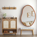 Small Art Deco Asymmetrical Wall Mirror 56x82cm - Italian-Inspired Beech Wood - SuperSaverAU - view 1