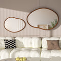 Small Art Deco Asymmetrical Wall Mirror 56x82cm - Italian-Inspired Beech Wood - SuperSaverAU - view 3