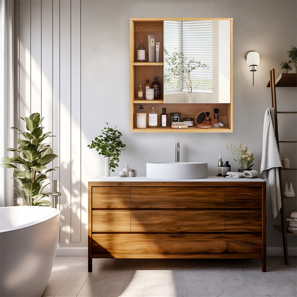 Wall-Mounted Bathroom Mirror Storage Cabinet 55.5cm - SuperSaverAU - view 6