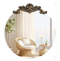 Baroque Antique Round Wall Mirror Decor 60x64.5cm - Classic Elegance, Easy Installation - SuperSaverAU - view 1