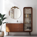 Baroque Antique Round Wall Mirror Decor 60x64.5cm - Classic Elegance, Easy Installation - SuperSaverAU - view 2