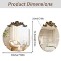 Baroque Antique Round Mirror 70x74.5 cm - Frameless, 3D Embossed Design - SuperSaverAU - view 3