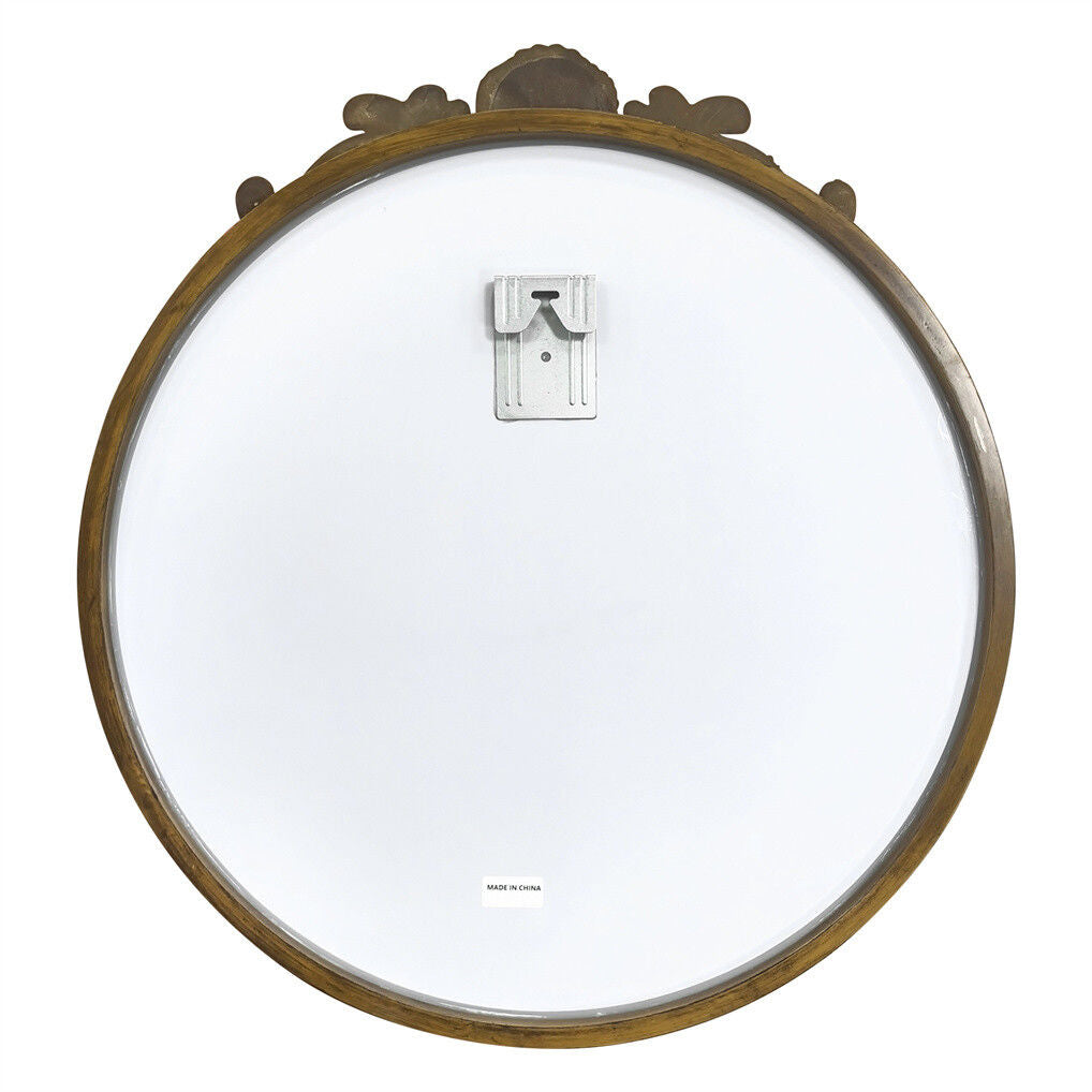 Baroque Round Antique Mirror Wall Decor 80x84.5cm - Frameless, 3D Embossed Design - SuperSaverAU - view 4