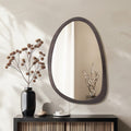 Antique Wooden Frame Wall Mirror HD 60x90cm - Asymmetrical Design, Durable - SuperSaverAU - view 2