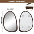 Antique Wooden Frame Wall Mirror HD 60x90cm - Asymmetrical Design, Durable - SuperSaverAU - view 3
