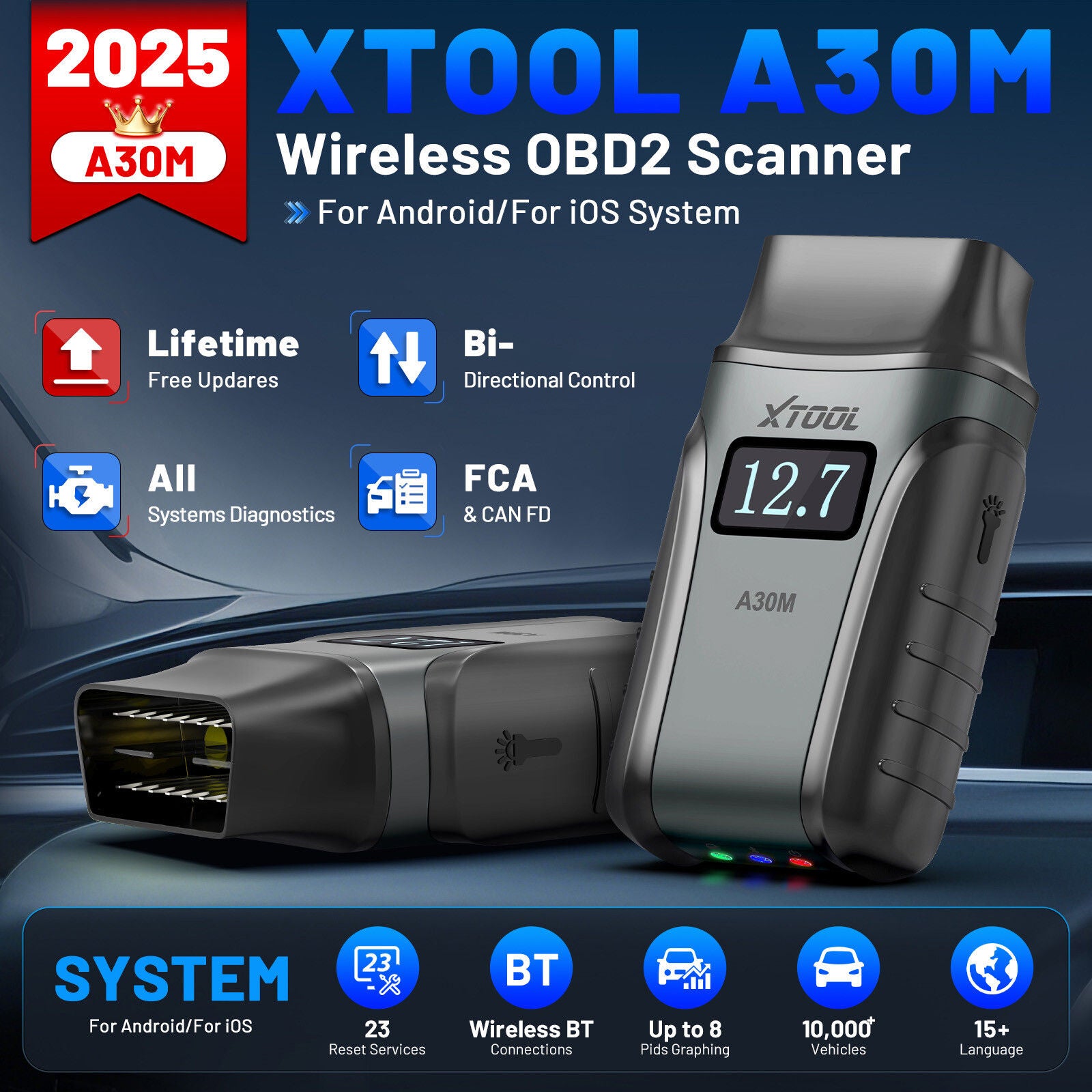Premium 2025 A30M Bluetooth Diagnostic Scanner Global Version