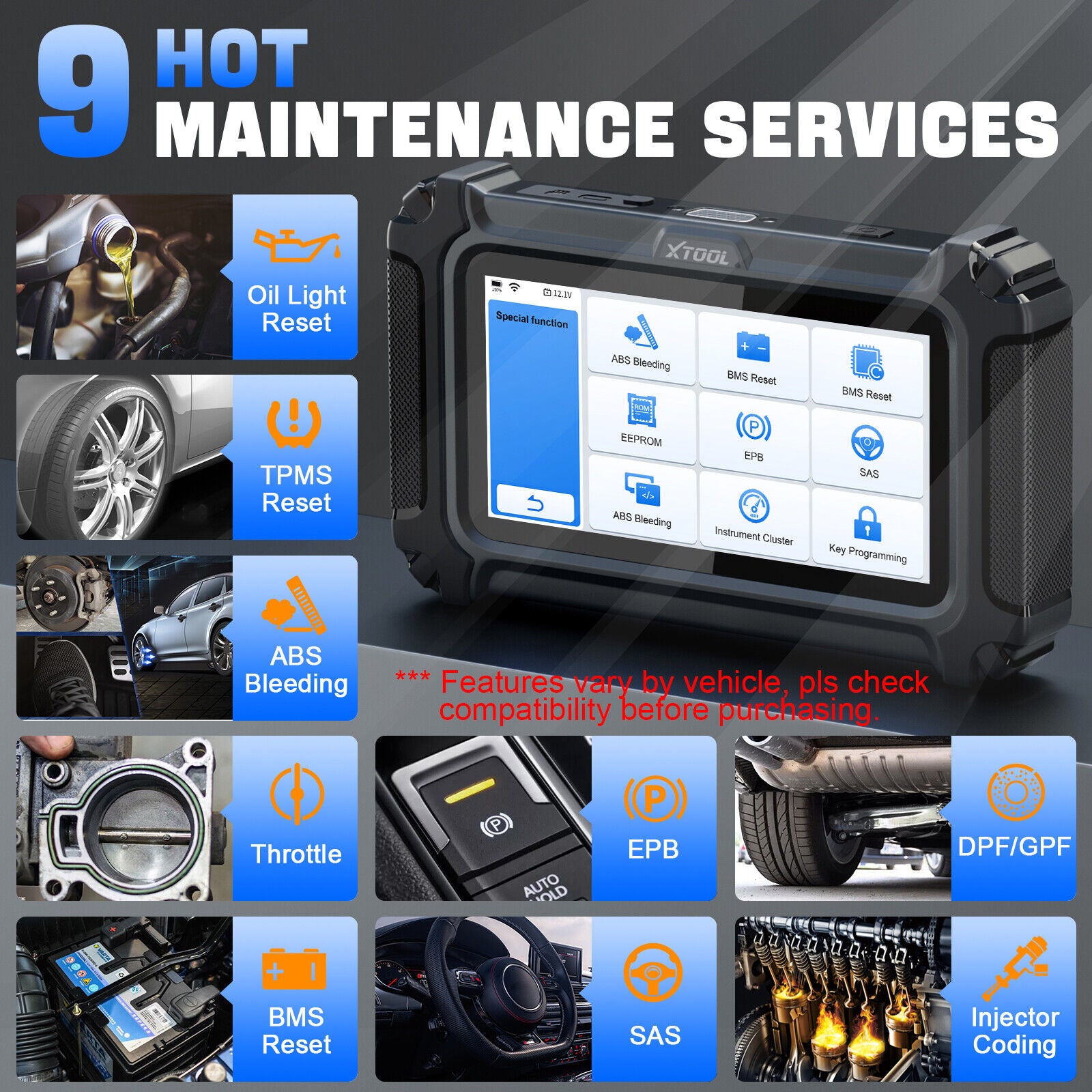 Premium 2025 D5 OBD2 Scanner ABS SRS Engine Diagnostic Tool