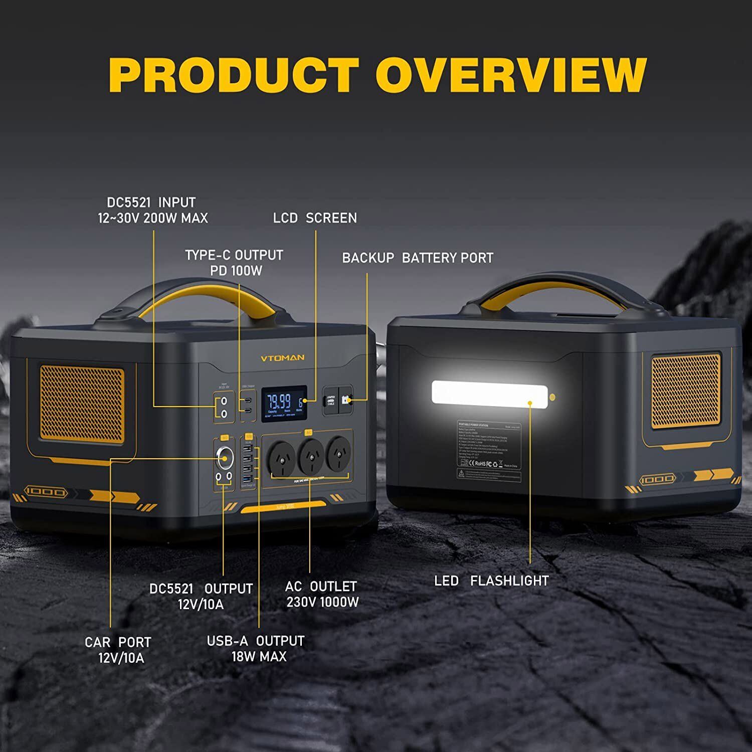 1000W Solar Generator 1408Wh Portable Power Station, Expandable, Safe & Reliable - SuperSaverAU - view 7