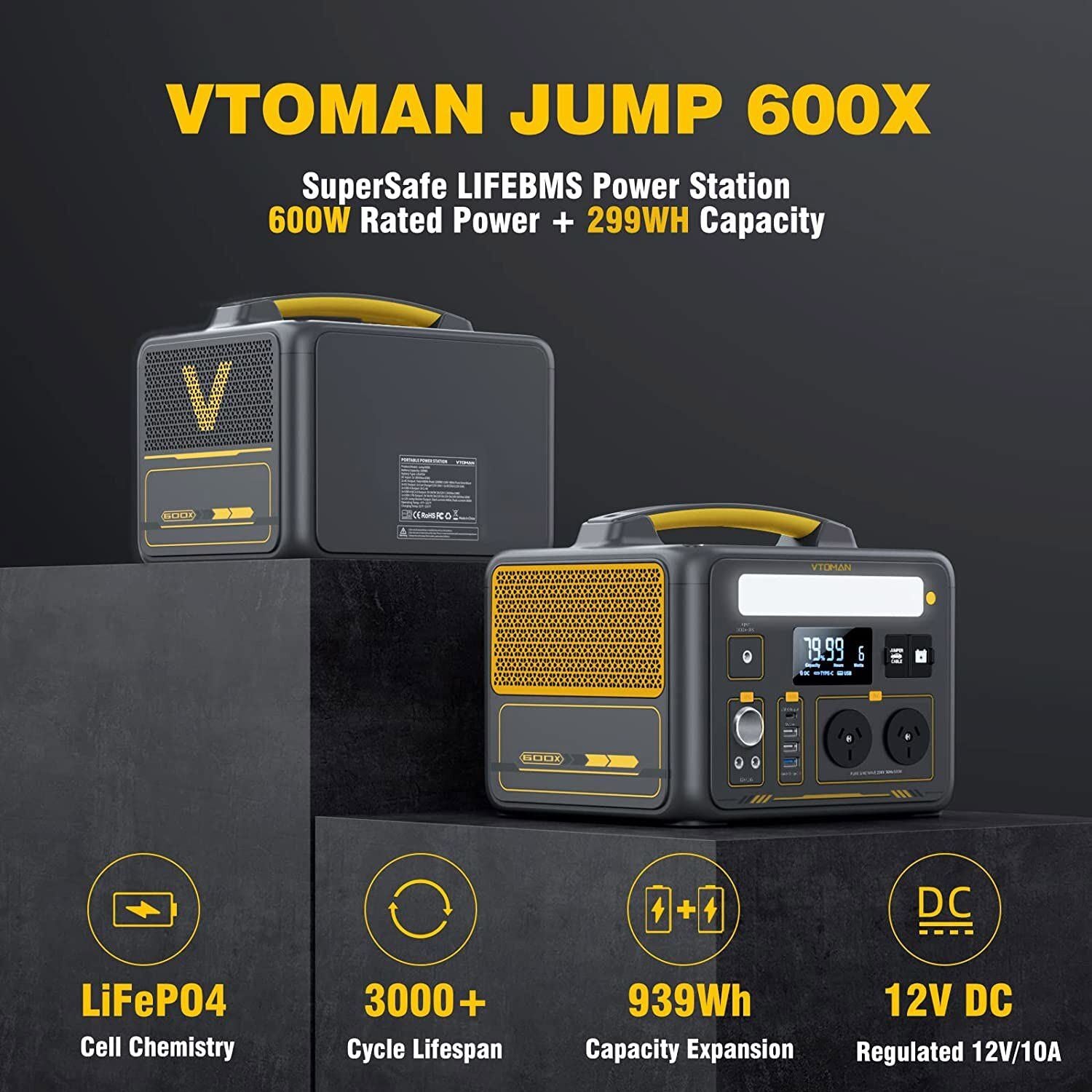 Jump 600W Power Station with 110W Solar Panel, 299Wh Expandable, 9 Devices - SuperSaverAU - view 1