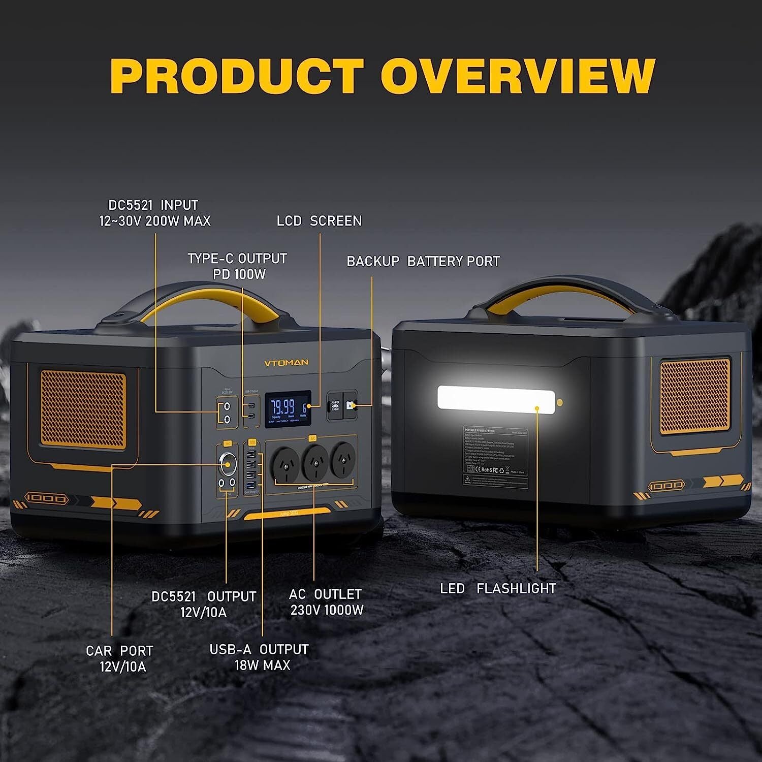 Jump 1000W Power Station 1408Wh + 110W Solar Panel, LiFePO4, 12 Devices - SuperSaverAU - view 7