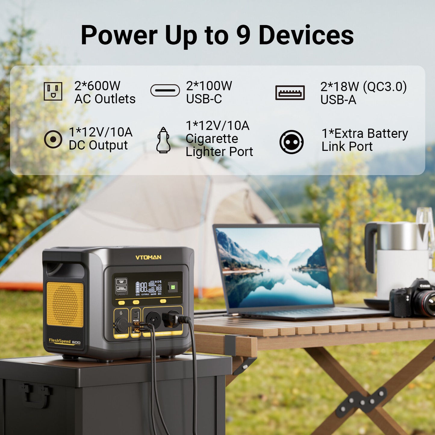 FlashSpeed 600W Portable Power Station Generator - 499Wh