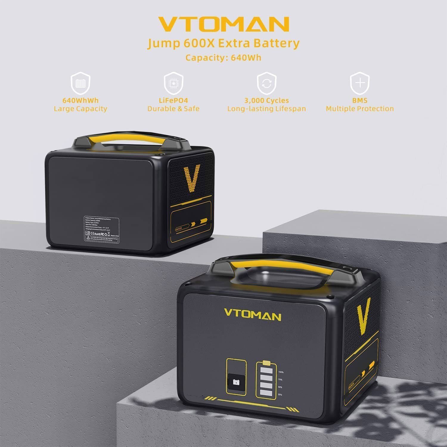 Premium 640Wh LiFePO4 Solar Expansion Battery with BMS for Jump 600X