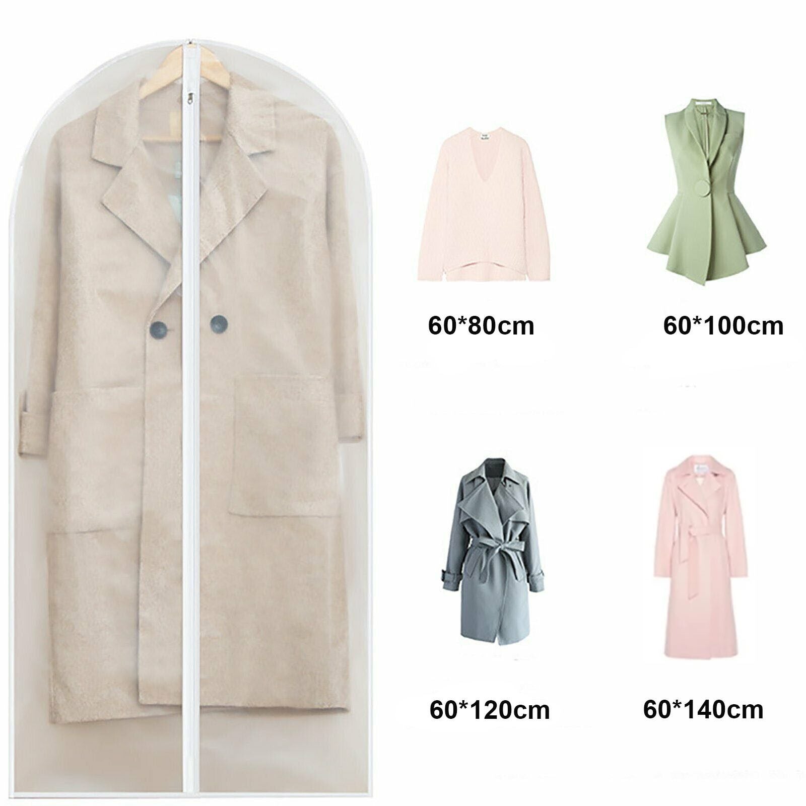 Premium Transparent Clothes Cover Suit Dustproof Bags 60x120cm 10 Pack
