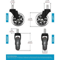 3 Pack Rollerblade Chair Wheels - 7/16 Stem for All Floors - SuperSaverAU - view 5
