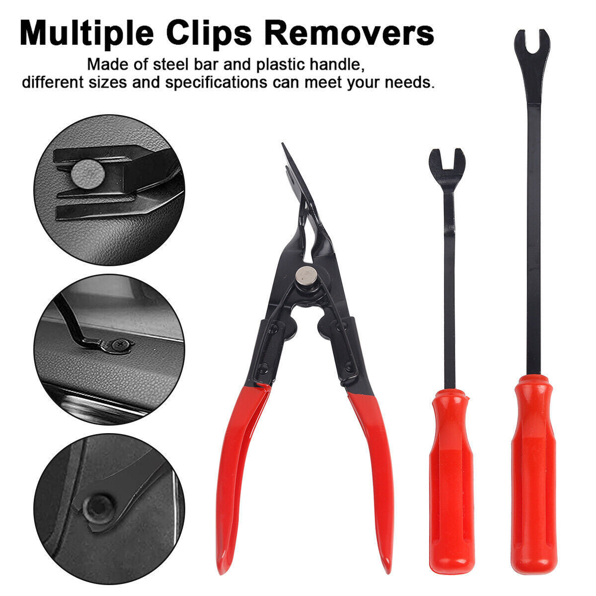Premium 65 Piece Car Trim Removal Tool Set with Pry Bar Kit