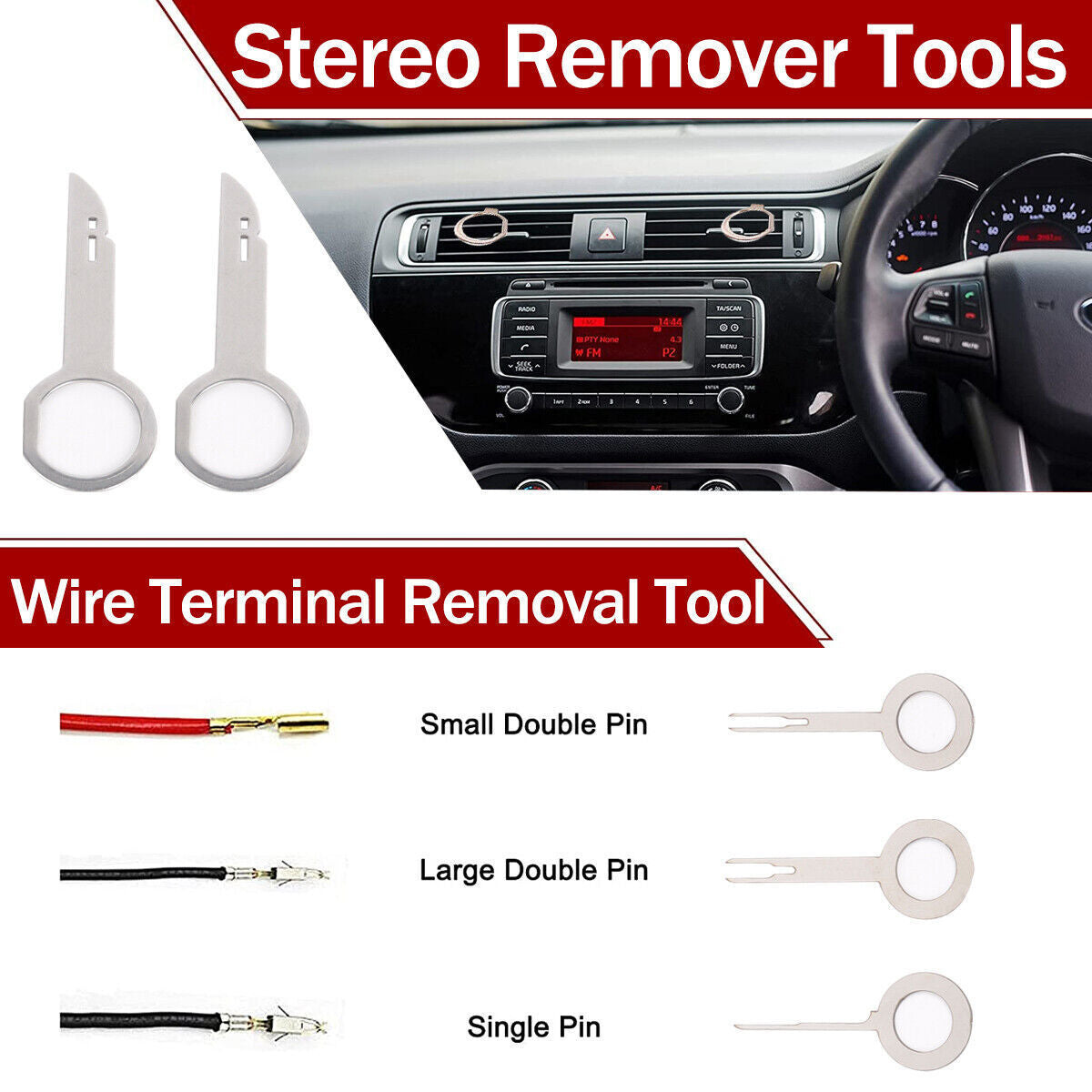 Premium 65 Piece Car Trim Removal Tool Set with Pry Bar Kit