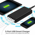 Premium 40W 5 Port USB Wall Charger Fast AC Travel Adapter