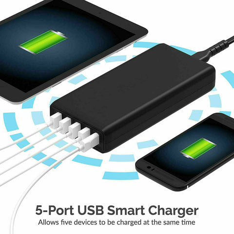Premium 40W 5 Port USB Wall Charger Fast AC Travel Adapter