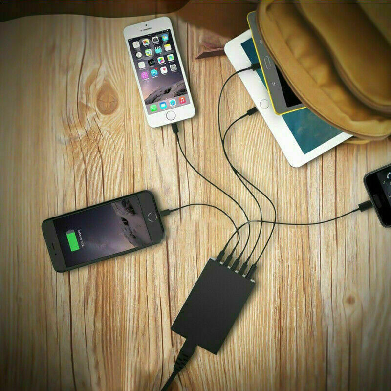 Premium 40W 5 Port USB Wall Charger Fast AC Travel Adapter
