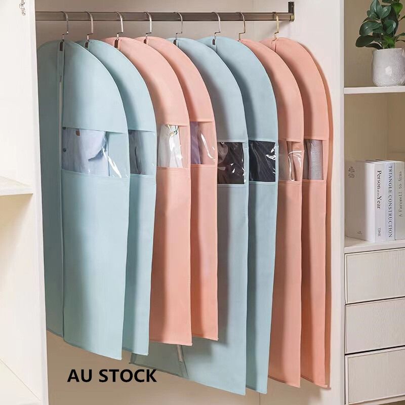 Blue Garment Bag 60x80cm Dustproof Suit Dress Coat Protector with Zipper - SuperSaverAU - view 2