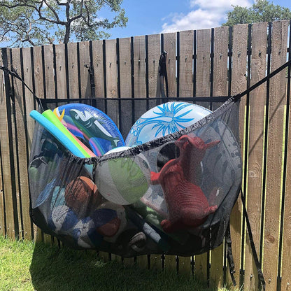 145x145CM Heavy Duty Pool Toy Storage Net Bag - Durable, Adjustable Organizer