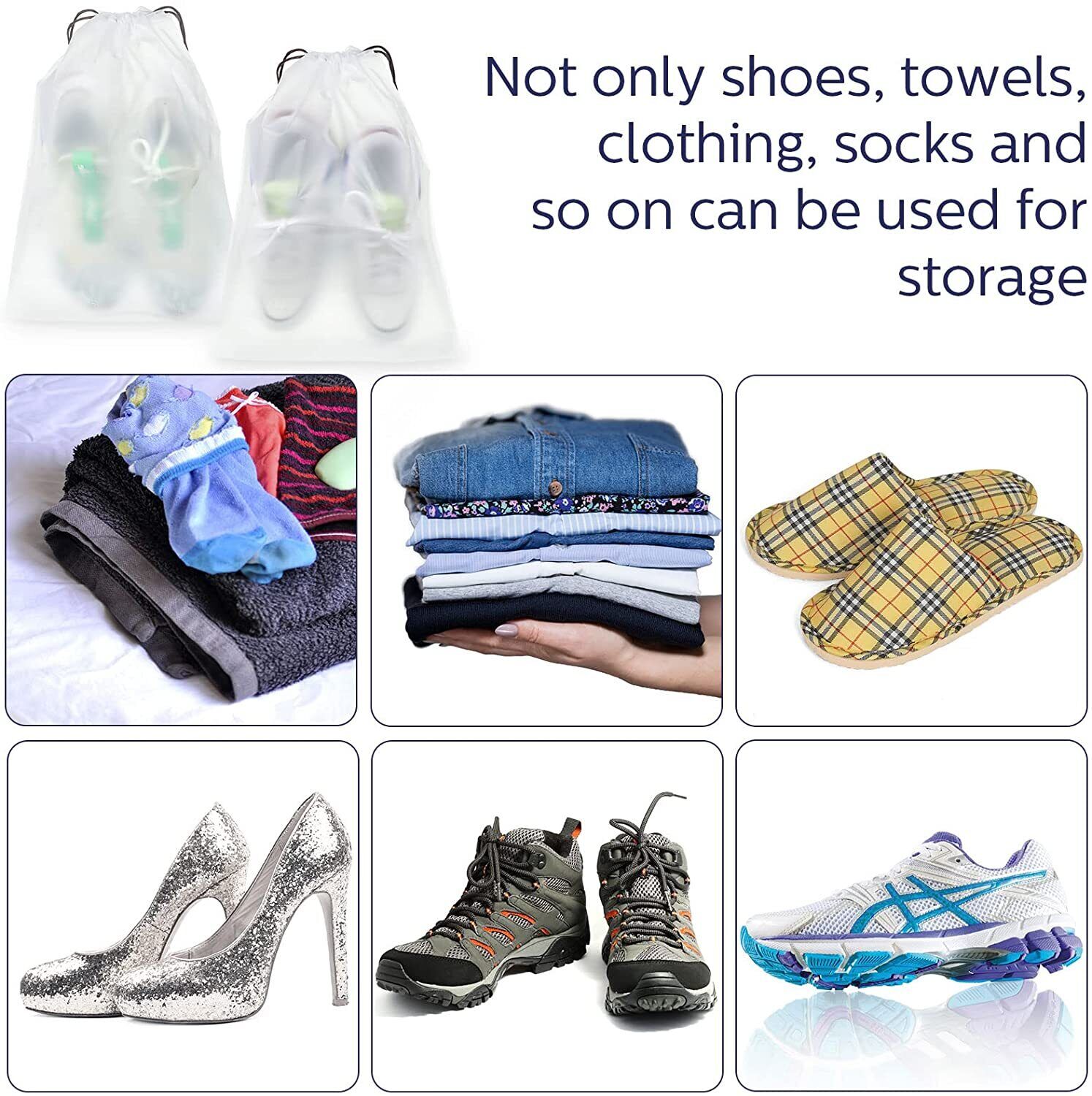 10PCS Travel Shoe Bags - Portable Drawstring Dust Organizer - SuperSaverAU - view 3
