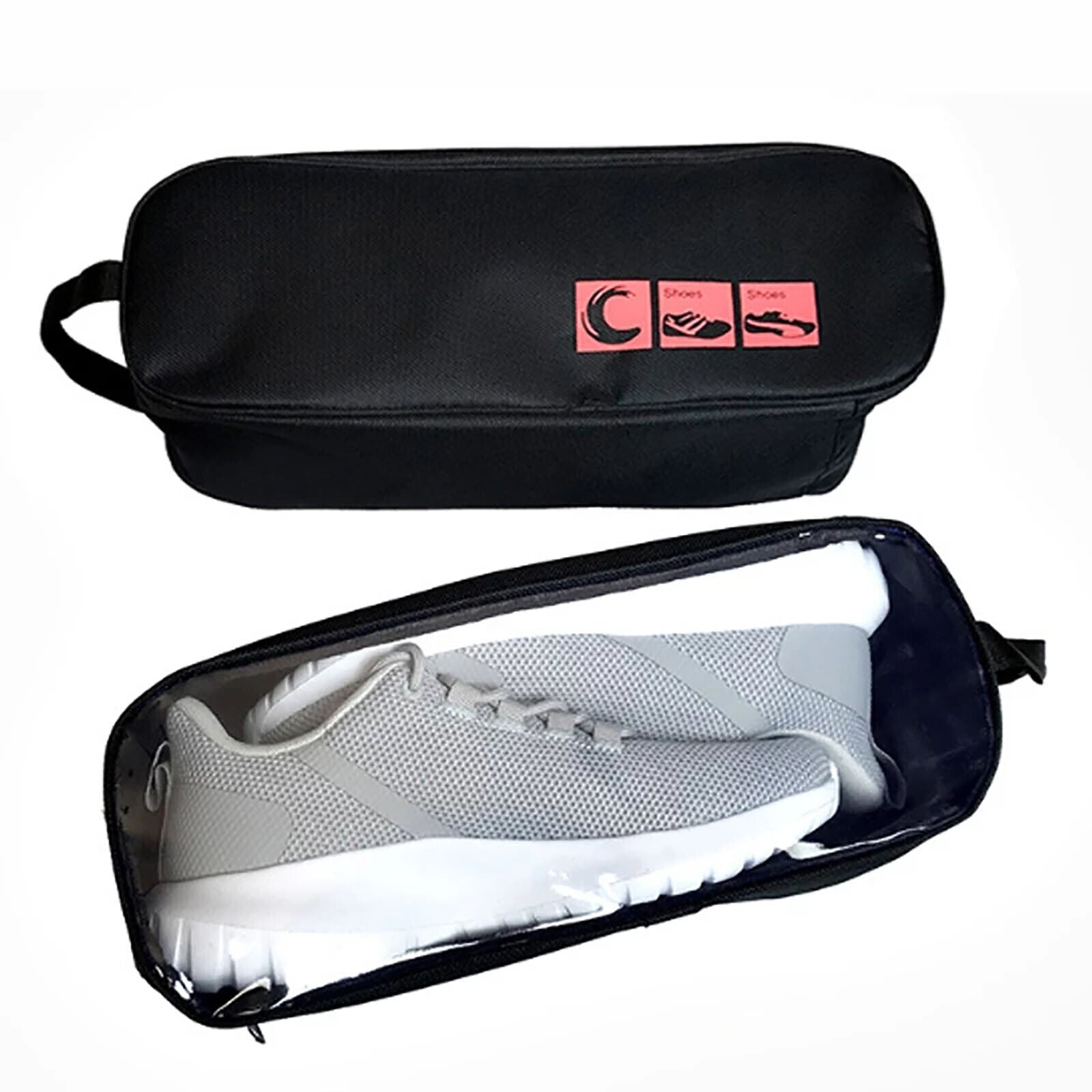Portable Waterproof Shoe Bag with View Window 20x15x25cm, Durable & Stylish - SuperSaverAU - view 1