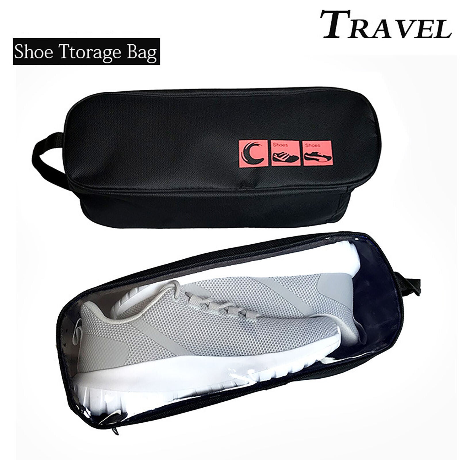 Portable Waterproof Shoe Bag with View Window 20x15x25cm, Durable & Stylish - SuperSaverAU - view 7