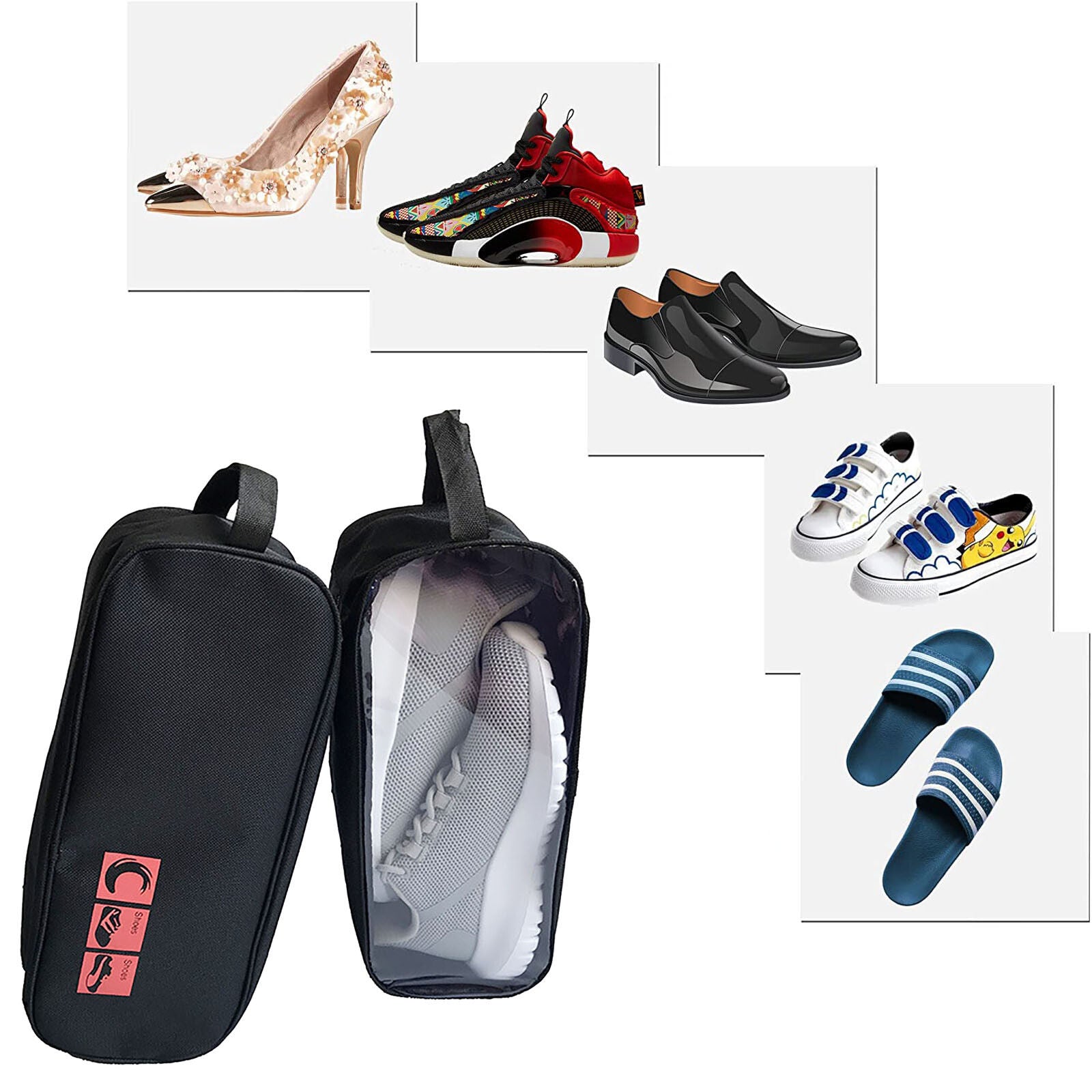 Portable Waterproof Shoe Bag with View Window 20x15x25cm, Durable & Stylish - SuperSaverAU - view 8